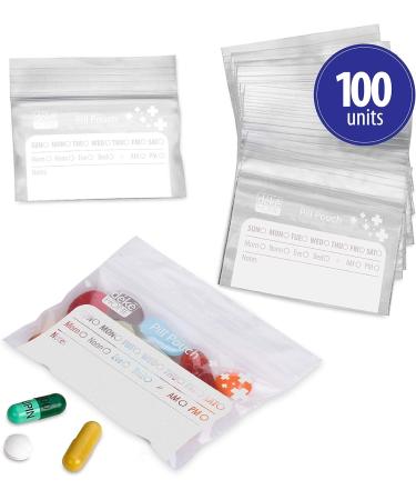 Buy Deke 100 Pack Clear Resealable Travel Pill Packs | 4x2.75 Organizer Pouches for Vitamins & Medications - Portable & Label-Friendly - Buy Online on GoSupps.com