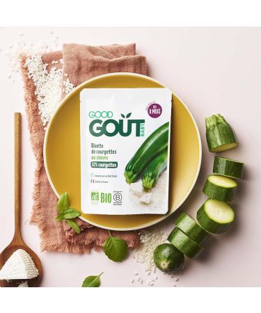 GOOD GO T - Zucchini Risotto With Goat - Cooking Dish For Baby - From 8 Months - Milled Pur e - Made in France - Micro-Ripple Bags - 5x190g - Buy Online on GoSupps.com