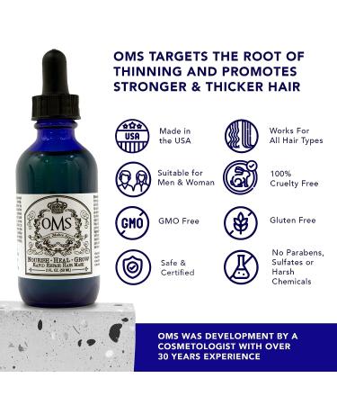 OMS Haircare Organic Hair Growth Oil | Deep Conditioning & Stimulating | Chemical-Free, All-Natural Formula with Castor Oil & Tribramla Complex | 2oz - Buy Online on GoSupps.com