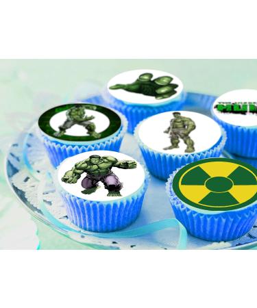 24 x Pre-Cut Hulk 2 Edible Stand up Wafer/Rice Paper Cupcake Cake Toppers Birthday Party Superhero Decorations - Buy Online on GoSupps.com