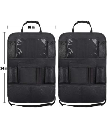 Heyham Car Backrest Protection & Seat Organizer | Kick Matte Car Seat Protector for Kids with Transparent Tablet Holder - Coal Black - Buy Online on GoSupps.com