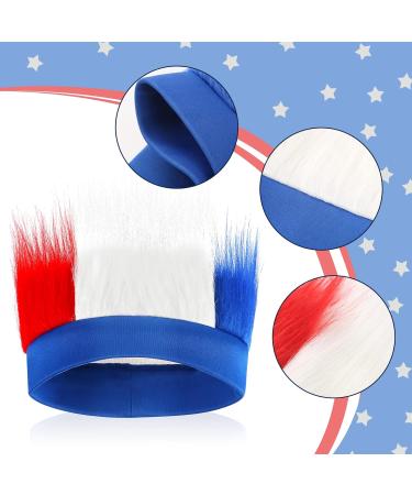 Sunshane 2 Pack Patriotic Crazy Hair Wigs - Red White and Blue Hairy Headbands for 4th of July Independence Day - Buy Online on GoSupps.com