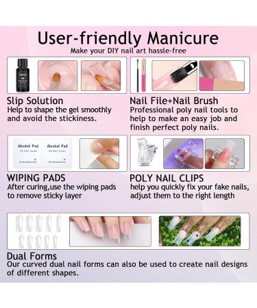 Lofuanna Poly Gel Nail Kit - Nude Set | 4 Colors Poly Extension Gel Starter Kit with Slip Solution | All-in-One Nail Strengthening Gel | DIY for Beginners - Buy Online on GoSupps.com