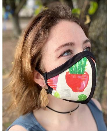 Buy Made in USA Four Layer Cloth Face Mask - Ear Saver Adjustable Potted Plant Design - Adult Original Cut Fast International Shipping - Buy Online on GoSupps.com