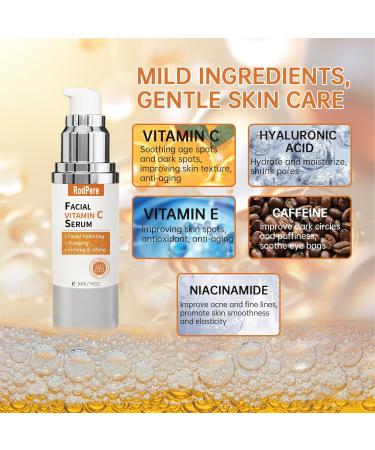 Vitamin Super C Serum for Women 70+ | Anti-Aging Face Serum with Niacinamide Hyaluronic Acid & Caffeine | Smooths Skin & Reduces Dark Spots - 30ML - Buy Online on GoSupps.com