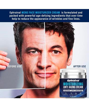 Ephraival Men's Anti-Aging Face Moisturizer with Collagen, Retinol & Hyaluronic Acid - Hydrating Facial Cream for Day & Night - 2 oz - Buy Online on GoSupps.com