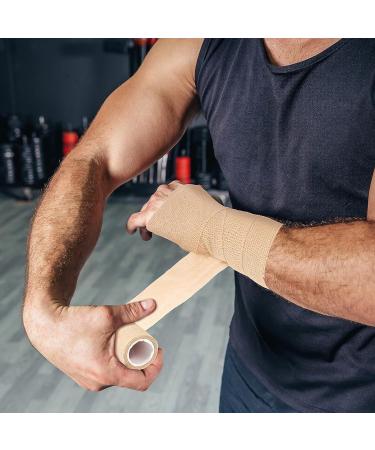 48 Pcs Nude Self Adherent Bandage Wrap - 3 Inch x 5 Yard - Elastic Adhesive Tape for Sports Wrist Ankle - Breathable Cohesive Bandage - Buy Online on GoSupps.com