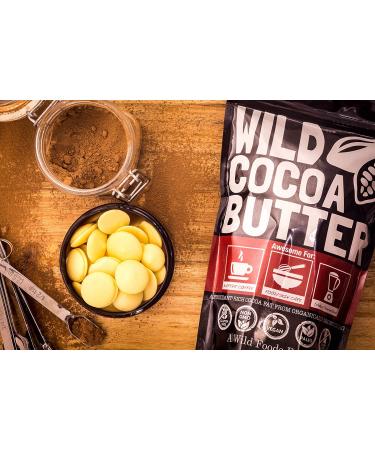Wild Foods Organic Cocoa Butter Wafers 16oz | Raw Plant-Based Cacao Keto Discs | Vegan White Chocolate Chips - Buy Online on GoSupps.com