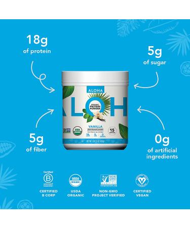 ALOHA Plant-Based Protein Powder - NO STEVIA Vanilla - Keto Friendly Vegan Protein with MCT Oil - 18.5 oz - Buy Online on GoSupps.com