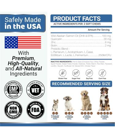 Omega 3 Fish Oil for Dogs - Skin & Coat Health Supplement - Wild Alaskan Salmon Oil - Relieves Dry & Itchy Skin - EPA & DHA Enriched - Made in USA - Buy Online on GoSupps.com