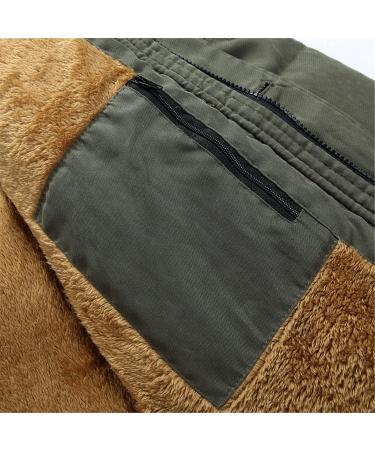Shop Hanxiulin Men s Fleece Plush Jacket - Warm Zippered Wool & Hooded Bomber in Army Green XL | International Shipping Available - Buy Online on GoSupps.com