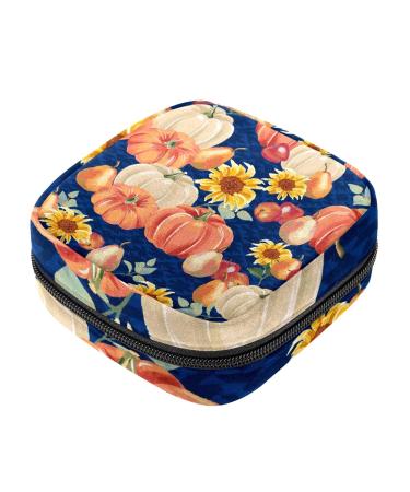 Guantierendiy Sanitary Napkin Storage Bag Fall Pumpkin Sunflower Menstrual Cup Pouch Nursing Pad Holder Tampon Bags Feminine Product Pouches Portable Period Kit Bag Color 11