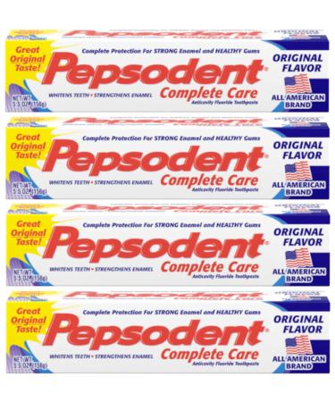 Pepsodent Complete Care Anticavity Fluoride Toothpaste Original Flavor 5.5 OZ (Pack of 4)