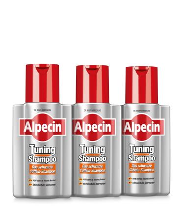 Alpecin Alpecin Tuning Shampoo - 3 x 200 ml - Black shampoo with caffeine for grey hair - Powerful colour pigments to maintain dark hair