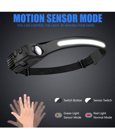 Hyted LED Rechargeable Headlamp - 2 Pack 230 Wide Angle Waterproof with Red Warning Light 6 Light Modes - Ideal for Jogging Fishing and Running - Buy Online on GoSupps.com