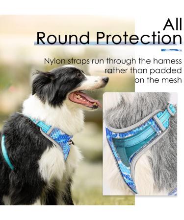 Thinkpet No-Pull Dog Harness - Breathable Adjustable Chest Harness for Small Medium & Large Dogs - Padded Reflective Safety Harness (1 Pack) - Camouflage Blue - Buy Online on GoSupps.com