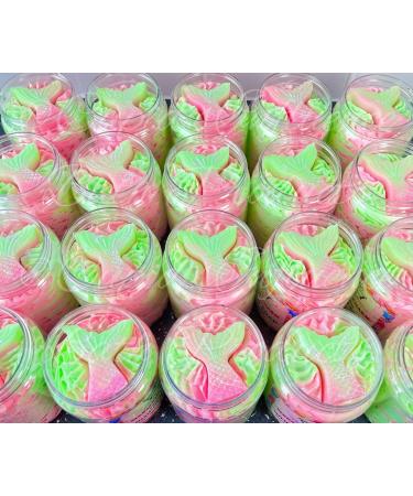 Mermaid Charm Whipped Soap in Jars | Body Wash | Shaving Cream | Shower Cream | Shower Fluff | Bubble Bath (Fruity & Floral Scented Soap) - 180gr - Buy Online on GoSupps.com