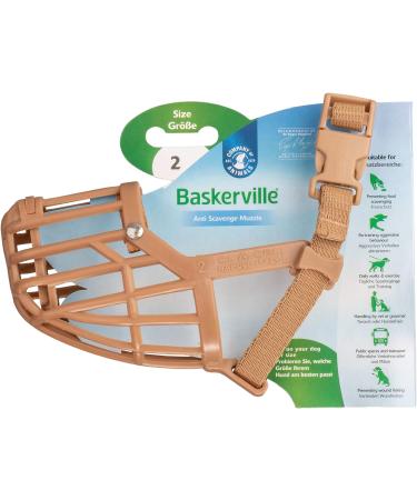 Baskerville Anti-Poison Bait Muzzle for Dogs | Size 2 | Comfortable Pant & Drink Friendly | Biting Protection for Small Dogs with Long Snouts - Buy Online on GoSupps.com