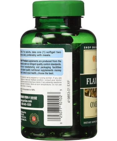 Puritan's Pride Flax Oil 1000mg - 120 Rapid Release Softgels - Buy Online on GoSupps.com
