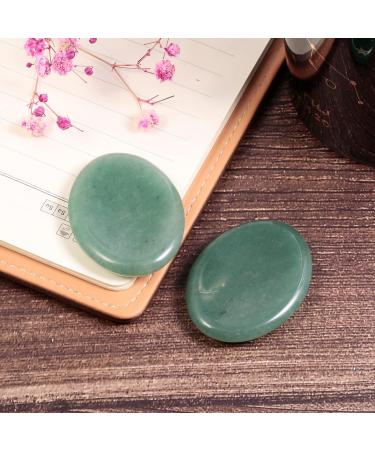 Nupuyai Green Aventurine & Tiger's Eye Oval Worry Stone Set - 2pcs Energy Crystal for Anxiety Relief - 45x35mm - Buy Online on GoSupps.com