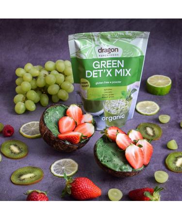  Dragon Superfoods Dragon Superfoods Green Det'x Spirulina Chlorella Barley Grass & Wheat Grass Blend 100% Organic Gluten Free & Vegan - 200g - Buy Online on GoSupps.com