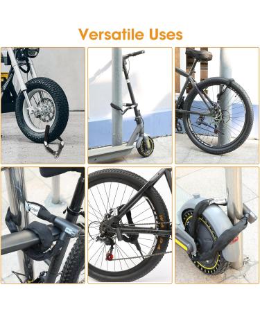 Emjollray E-Scooter Castle Lock - 2.62ft Robust Chain with 2 Keys for Ultimate Theft Protection | Ideal for E-Scooters & Bicycles (6mm Thick) - Buy Online on GoSupps.com