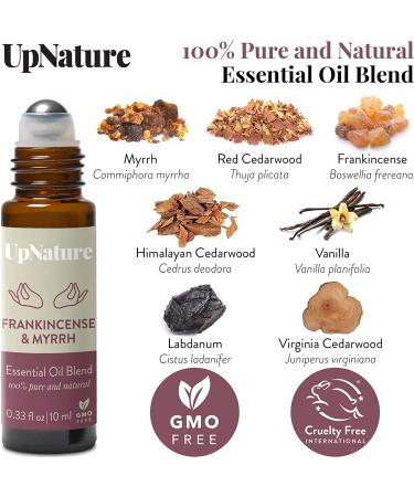 Frankincense and Myrrh Essential Oil Roll On for Pain Relief and Stress Reduction - Therapeutic Grade Aromatherapy Oils for Body Aches, Stiffness, Skin, and Nails - Buy Online on GoSupps.com
