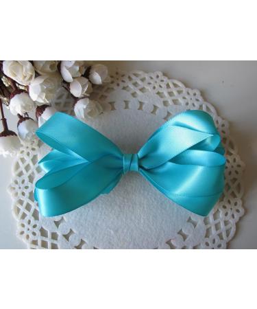 PrettyBoutique 6 Inches Girls Large Ribbon Boutique Ponytail Hair Bun Bow Clips Accessories (Teal) - Buy Online on GoSupps.com