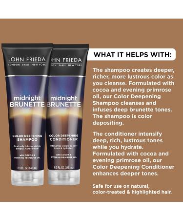 Midnight Brunette Shampoo & Conditioner Set - Enhance Dark Hair with Evening Primrose & Cocoa, 8.3 fl oz (Pack of 2) - Buy Online on GoSupps.com