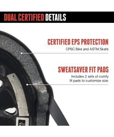 Triple Eight Dual Certified Helmet - Black Matte (L/XL) for Bike and Skateboard - Buy Online on GoSupps.com