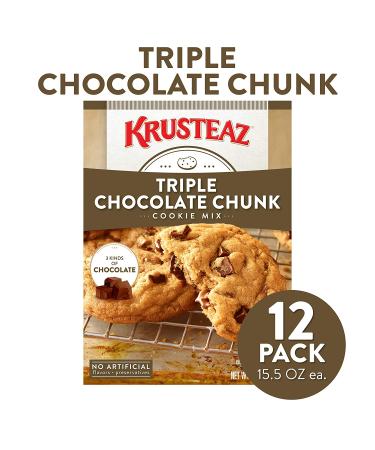 Krusteaz Bakery Style Cookie Mix Triple Chocolate Chunk 15.5oz (Pack of 12) - Deliciously Decadent Treats - Buy Online on GoSupps.com