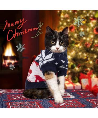 Ranypet Christmas Cat & Dog Sweater Set - 2 Pack Warm Knitted Christmas Pattern for Kittens & Small Dogs XS - Buy Online on GoSupps.com