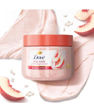 Dove White Peach & Crushed Rice Body Scrub Exfoliates and Deeply Nourishes for Smooth Radiant Skin 15 oz White Peaches & Crushed Rice 15 Ounce (Pack of 1) - Buy Online on GoSupps.com