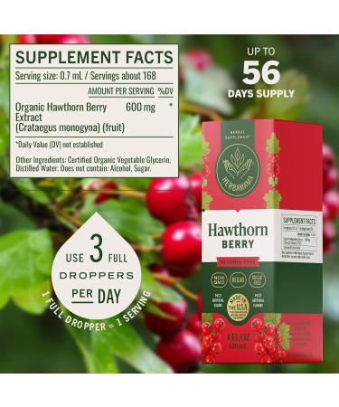 HERBAMAMA Hawthorn Berry Supplement Drops - Vegan Antioxidant & Overall Support with Hawthorn Tincture - Non-GMO Alcohol & Sugar-Free Liquid Fruit Extract 56-Day Supply 4 Fl Oz (Pack of 1) - Buy Online on GoSupps.com