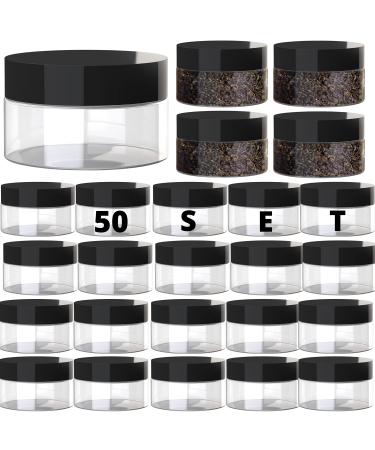 2oz Plastic Container with Lids 50 Pack Bulk Clear 2 oz Container with lids Refillable Sugar Scrub small 4 ounce Oz Plastic Containers 4oz Jars with Lids for Cosmetics, Lotions, Body Butters, Slime - Buy Online on GoSupps.com