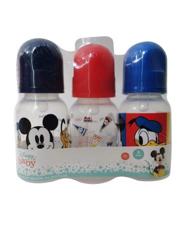 Cudlie Disney Baby Boy Mickey Mouse 5 oz Pack of Three Baby Bottles Mickey Friends