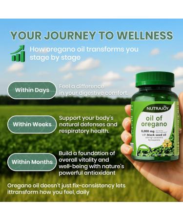 NUTRAJOY Oil of Oregano Softgels Oil of Oregano with Black Seed Oil Immune and Antioxidant Support High Potency Carvacrol Non-GMO Gluten Free 150 Softgels - Buy Online on GoSupps.com