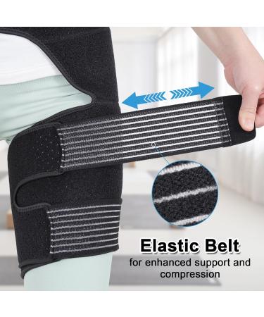 Hip Brace with Removable Belt - Sciatica Pain Relief & Hip Support for Men & Women (Black Left) - Enhanced Compression Sleeve for Arthritis & Pulled Muscles - Buy Online on GoSupps.com