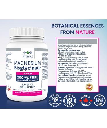 Orthomolecular Essentials - Magnesium Bisglycinate Complex 200mg 250 Veggie Caps - Elemental Magnesium for Sleep - Bone Health and Muscle Cramp Relief - Calm Magnesium Complex Supplement 250 count (Pack of 1) - Buy Online on GoSupps.com