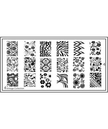 MoYou XL Vintage Plates Collection: 4 Full Nail Designs with Flowers and Selected Designs - Buy Online on GoSupps.com