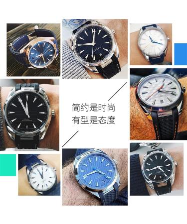 Neyens 20mm Rubber Clock Band for Omega Seamaster AT150 De Ville Speedmaster Silicone Replacement Strap with Rose Gold Buckle Premium Clock Accessories - Buy Online on GoSupps.com