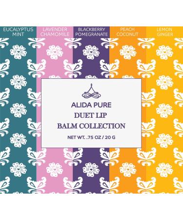 Duet Lip Balm Collection | Vegan & Beeswax-Free | Moisturizing Avocado & Jojoba Oil | 5 Tube Set for Dry Chapped Lips - Buy Online on GoSupps.com