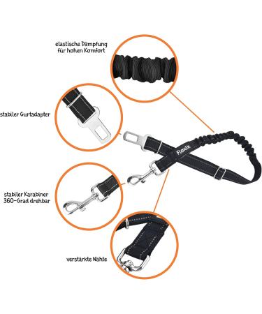FLOXIC SCHTHURT Dog Car Seat Belt - Adjustable Elastic Safety Harness for Small & Large Dogs - Secure Travel Accessories - Buy Online on GoSupps.com