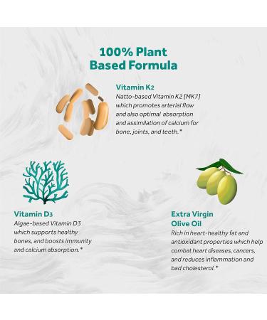 Naturalis Vegan Vitamin D3 + K2 Algae Supplement | 5000iu D & 120mcg K | Vegan Society Certified | 60 Veggie Softgels - Buy Online on GoSupps.com