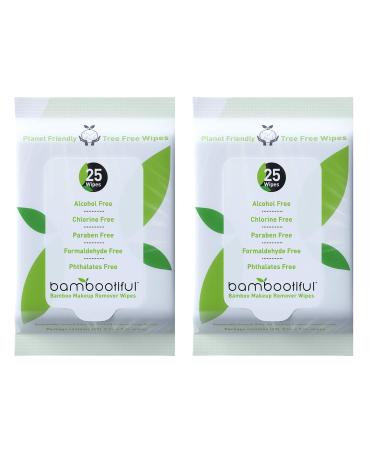 Bambootiful Bamboo Makeup Remover Wipes, 50 Pack, Eco Friendly Biodegradable Face Wipes for Sensitive Skin | Alcohol Free Paraben Free