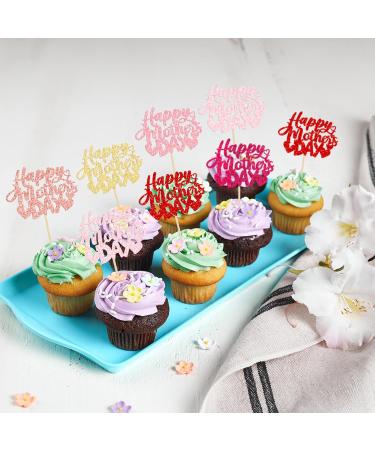 Gyufise 24Pcs Happy Mother's Day Cupcake Toppers Glitter Love Mother Best Mom Theme Cupcake Picks Happy Mother's Day Theme Party Cake Decorations Supplies Multicolor Mother Multicolor - Buy Online on GoSupps.com