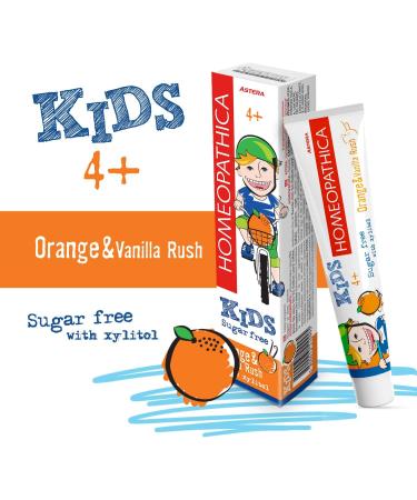 ASTERA Homeopathica KIDS Toothpaste (4+) - Orange Vanilla & Milk Flavor - 50 ml | International Shipping Available - Buy Online on GoSupps.com