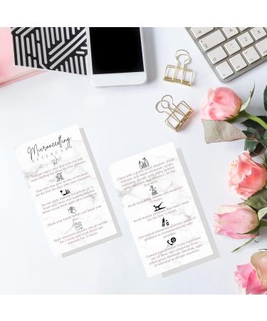 Microneedling Aftercare Cards - 50 Pieces | Anti-Aging Wrinkle Reduction | 5.1 x 8.9 cm | Marble Design | Skin Rejuvenation - Buy Online on GoSupps.com