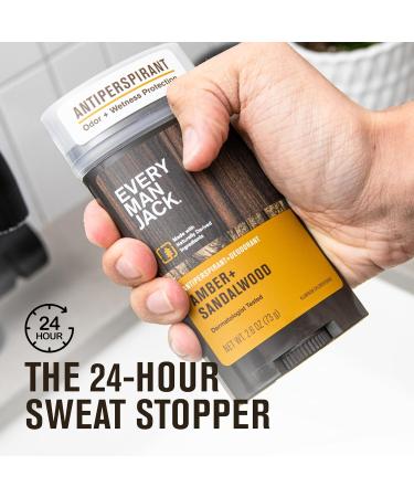 Every Man Jack Men s Amber + Sandalwood Antiperspirant Deodorant for Men - 24-Hour Odor Protection - 2.6 oz (2 Pack) - Buy Online on GoSupps.com