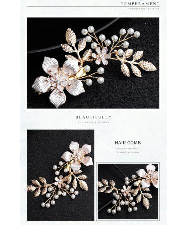 BSLVWG Hair Clip Rhinestone Bridal Hair Accessories Silver Flower Hair Clip for Bride Bridesmaid Handmade Flower Hair Pins Head Pieces for Women and Girls wedding Hair Piece - Buy Online on GoSupps.com